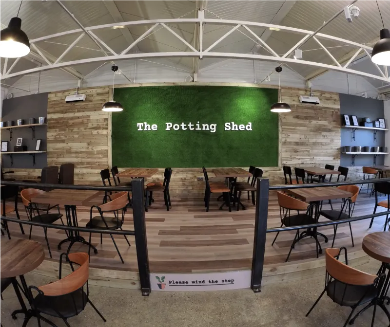 The Potting Shed cafe and restaurant interior