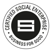 Certified Social Enterprise logo. Business for good.